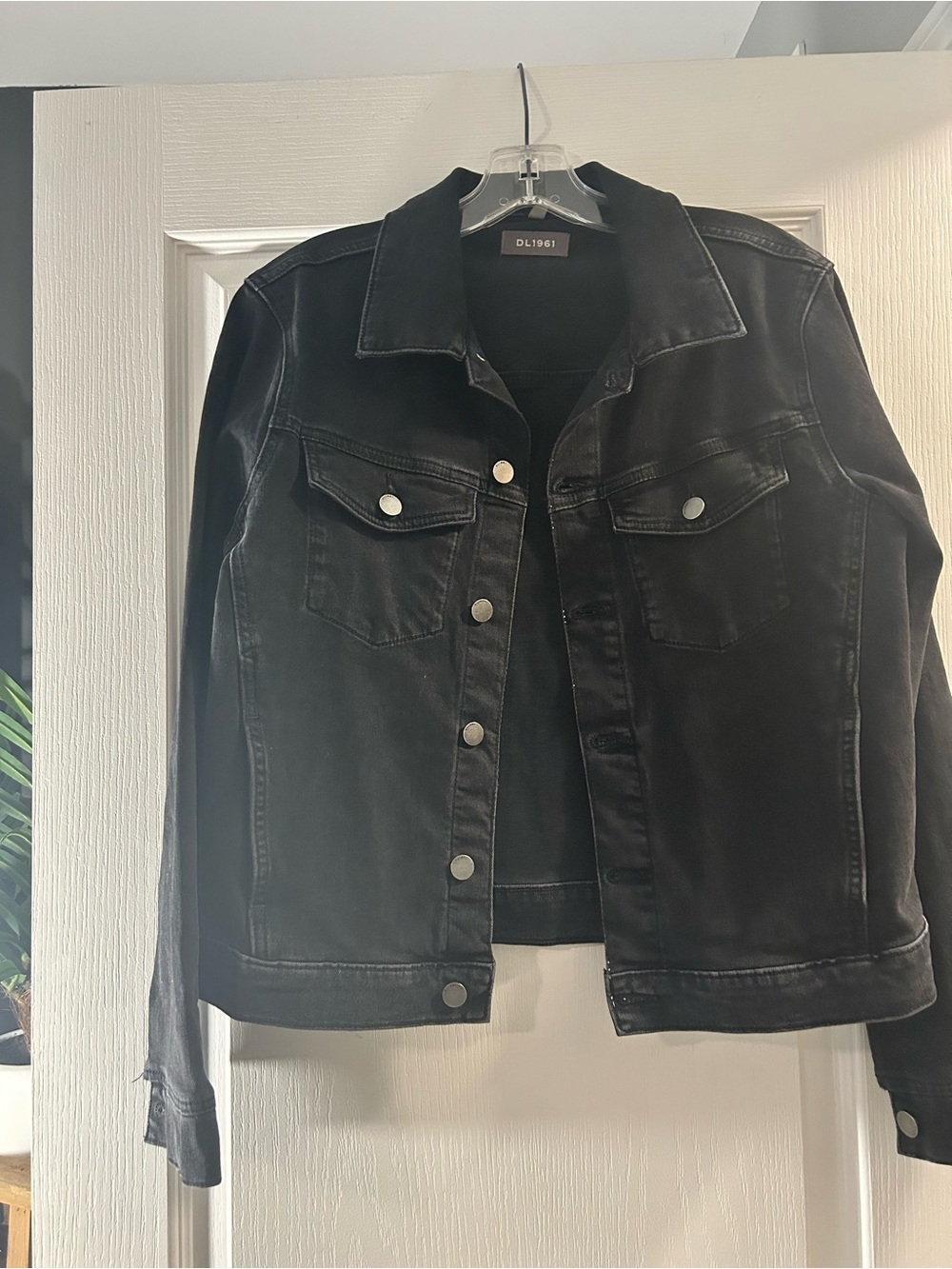 DL1961 Black Denim Trucker Jacket